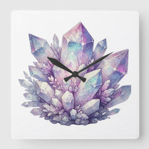 Horloge Carrée Cluster Pastel Quartz
