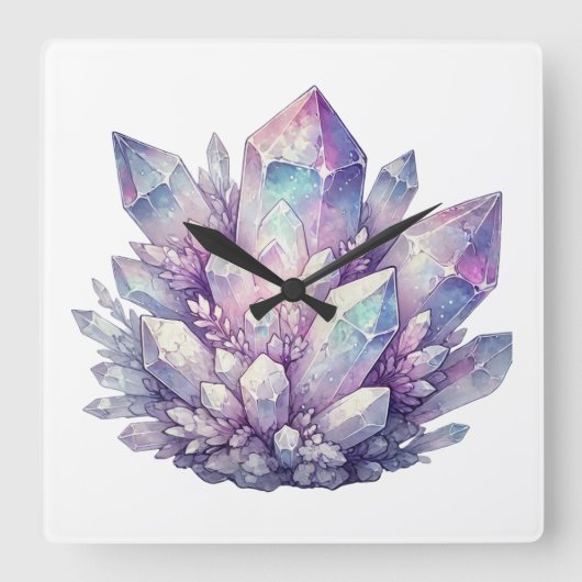 Horloge Carrée Cluster Pastel Quartz (Recto)