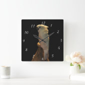 Horloge Carrée Coccinelle sur mesure posant dans la nuit (Maison)