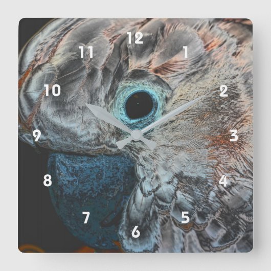 Horloge Carrée Cockatoo rose Molucca Parrot Art (Recto)