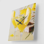 Horloge Carrée Cocktail d'ananas et de gingembre Fresca (Angle)