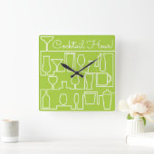 Horloge Carrée Cocktail Lime green (Maison)