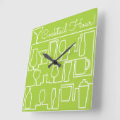 Horloge Carrée Cocktail Lime green (Angle)