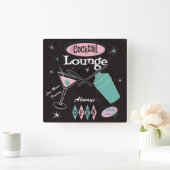 Horloge Carrée Cocktail Wall Clock (Maison)