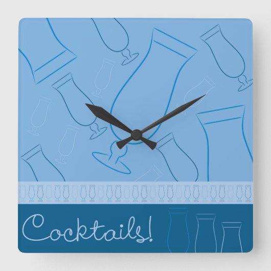 Horloge Carrée Cocktails ! (Recto)