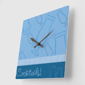 Horloge Carrée Cocktails ! (Angle)