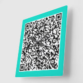 Horloge Carrée Code QR personnalisé Info analyse cadenas mural Ch (Angle)