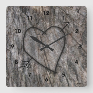 Horloge Carrée Cœur