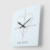 Horloge Carrée Coeur Axes (Angle)