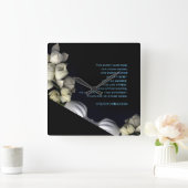 Horloge Carrée "Coeur blanc en noir de la lune" & Doubt (Maison)