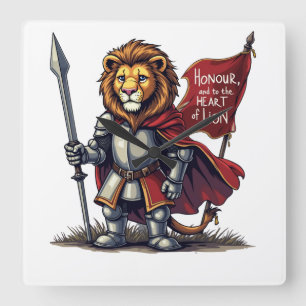 Horloge Carrée Coeur des Lions