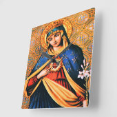 Horloge Carrée Coeur immaculé de Marie (Angle)