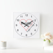 Horloge Carrée Coeur irrésistible (Maison)