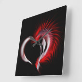 Horloge Carrée Coeur métallique (Angle)