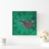 Horloge Carrée Coeur métallique Steampunk (Maison)