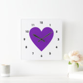 Horloge Carrée Coeur pourpre (Maison)