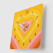 Horloge Carrée Coeur super à couche rétro (Angle)