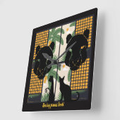 Horloge Carrée Coeurs de pomme (Angle)