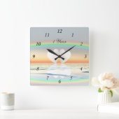 Horloge Carrée Coeurs papier du 1er anniversaire (Maison)