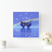 Horloge Carrée Coeurs saphirs du 45e anniversaire (Maison)