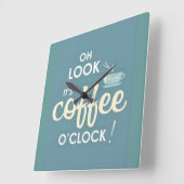 Horloge Carrée coffee time cloke (Angle)