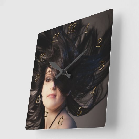 Horloge Carrée Coiffeur (Angle)