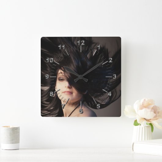 Horloge Carrée Coiffeur (Maison)