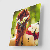 Horloge Carrée Coiffeur (Angle)