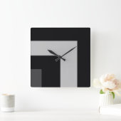 Horloge Carrée Coin noir/gris de couleur (mb) (Maison)