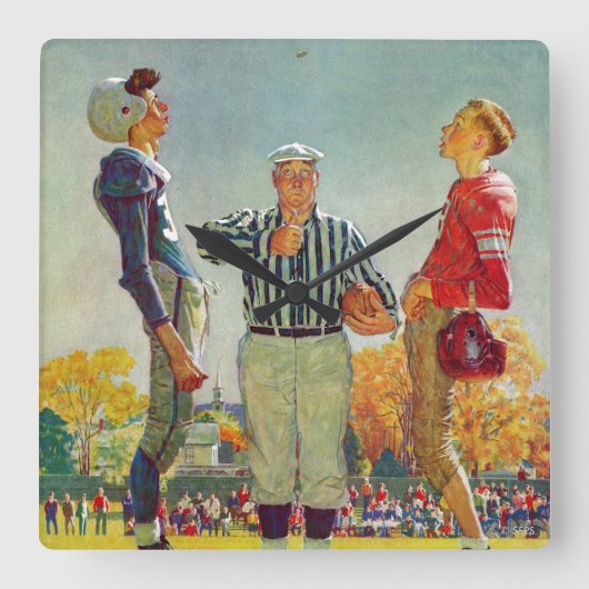 Horloge Carrée Coin Toss by Norman Rockwell (Recto)