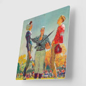 Horloge Carrée Coin Toss by Norman Rockwell (Angle)