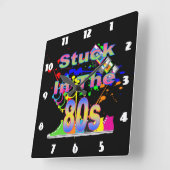 Horloge Carrée Coincé dans les années 80 (Angle)