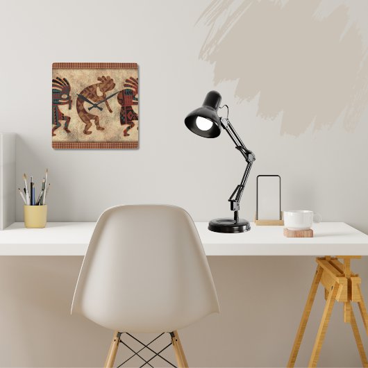 Horloge Carrée Cokopelli Clock Southwestern