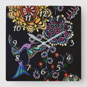 Horloge Carrée Colibri