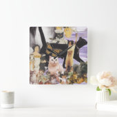 Horloge Carrée Collage de Cute (Maison)