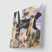 Horloge Carrée Collage de Cute (Angle)