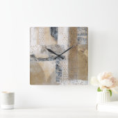 Horloge Carrée Collage de dentelle I (Maison)