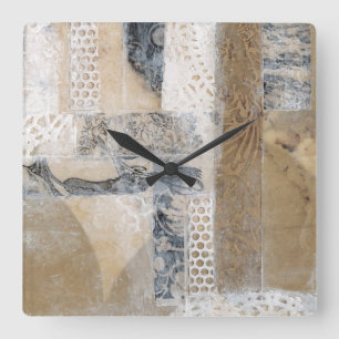 Horloge Carrée Collage de dentelle I