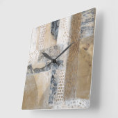 Horloge Carrée Collage de dentelle I (Angle)
