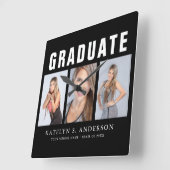 Horloge Carrée Collage de photos de la fin d'études Félicitations (Angle)