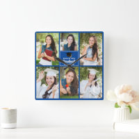 Collage de photos de remise de diplômes bleu perso