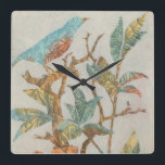 Horloge Carrée Collage I de volière<br><div class="desc">Animaux</div>