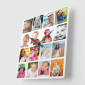 Horloge Carrée Collage photo Faites votre propre do-it-yourself (Angle)