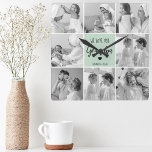 Horloge Carrée Collage Photo Meilleur Grand-Père Ever Pastel Mint<br><div class="desc">Cette belle photo de collage est la façon parfaite d'express votre amour pour votre grand-père. Doté du message chaleureux "We love you grand-pa" en lettres élégantes contre un arrière - plan de menthe pastel apaisant, ce morceau reflète la chaleur et l'affection que vous ressentez pour votre grand-père. Le design de...</div>