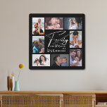 Horloge Carrée Collage photo personnalisé 8 Famille Love Citation<br><div class="desc">Moderne 8 Photo collage horloge murale avec une citation d'amour de famille pour en faire un cadeau mémorable d'horloge pour les réunions de famille,  nouveau ménage maison et vacances.</div>