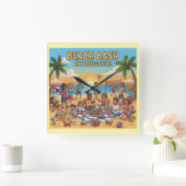 Horloge Carrée Collecte de plages (Maison)