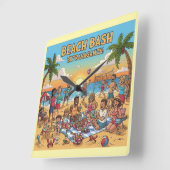 Horloge Carrée Collecte de plages (Angle)