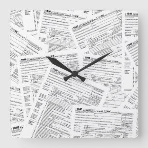 Horloge Carrée Collection de formulaires fiscaux 1040 de l'IRS