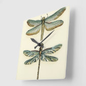 Horloge Carrée Collection de libellules par Chariklia Zarris (Angle)