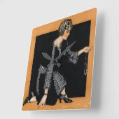 Horloge Carrée Collier de perle cassé (Angle)